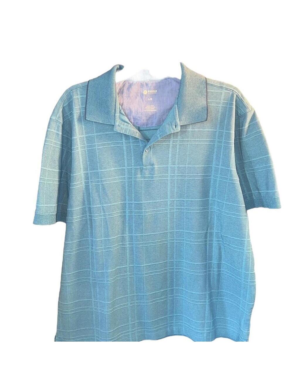 Haggar | Men's Blue Green Teal Polo | Size Large | 0014